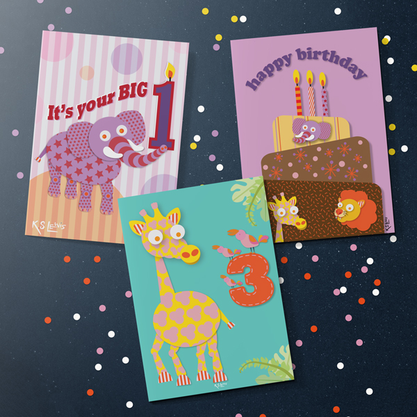 Birthday card designs by K.S. Lewis